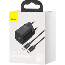 Купити Зарядний пристрій Baseus Super Si USB-C 25W Black + кабель USB-C (TZCCSUP-L01) - фото 8
