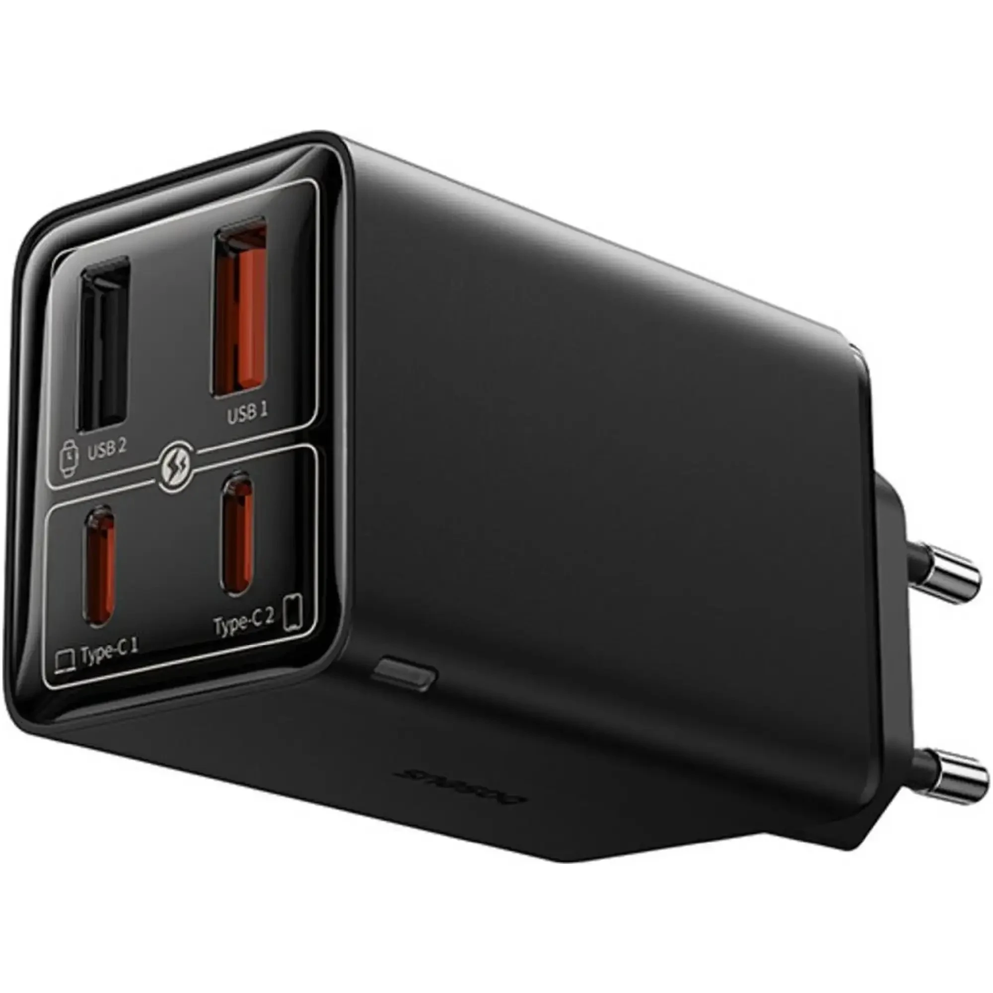 Купити Зарядний пристрій Baseus GaN6 Pro Fast Charger 2USB-C+2USB 65W EU ClusterBlack + кабель USB-C 100W 20V/5A 1m Black (P10162701113-00) - фото 2