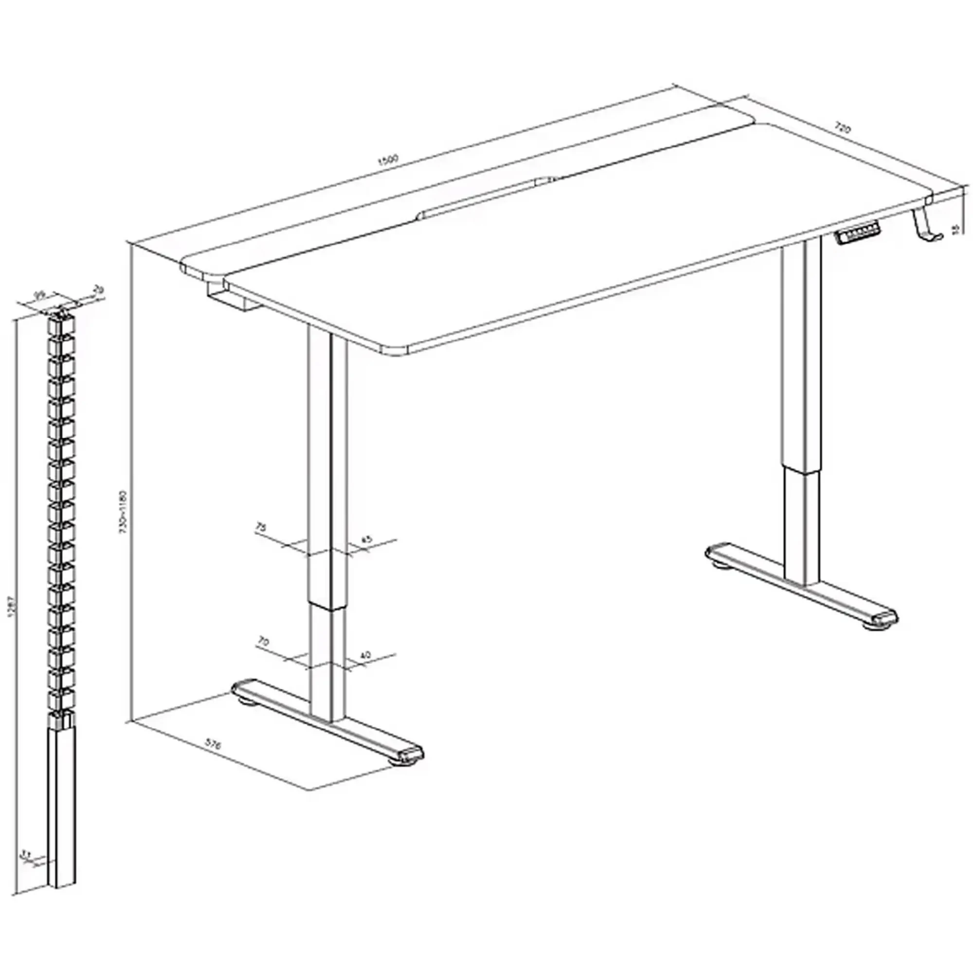 Купить Компьютерный стол с электрорегулировкой высоты OfficePro ODE1575B - фото 3