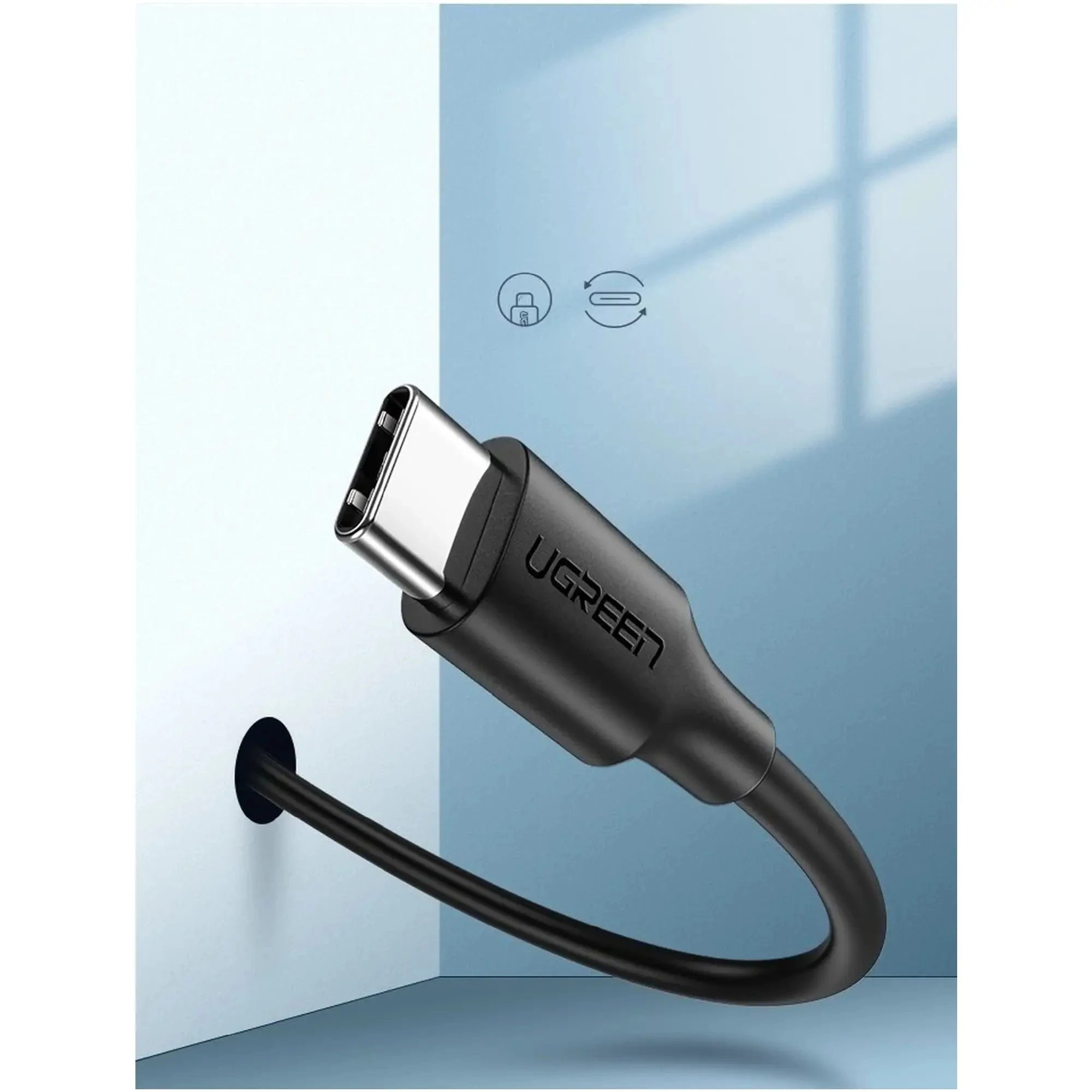 Купить Кабель UGREEN US287 USB2.0 - USB-C 3A 3m Black (60826) - фото 3