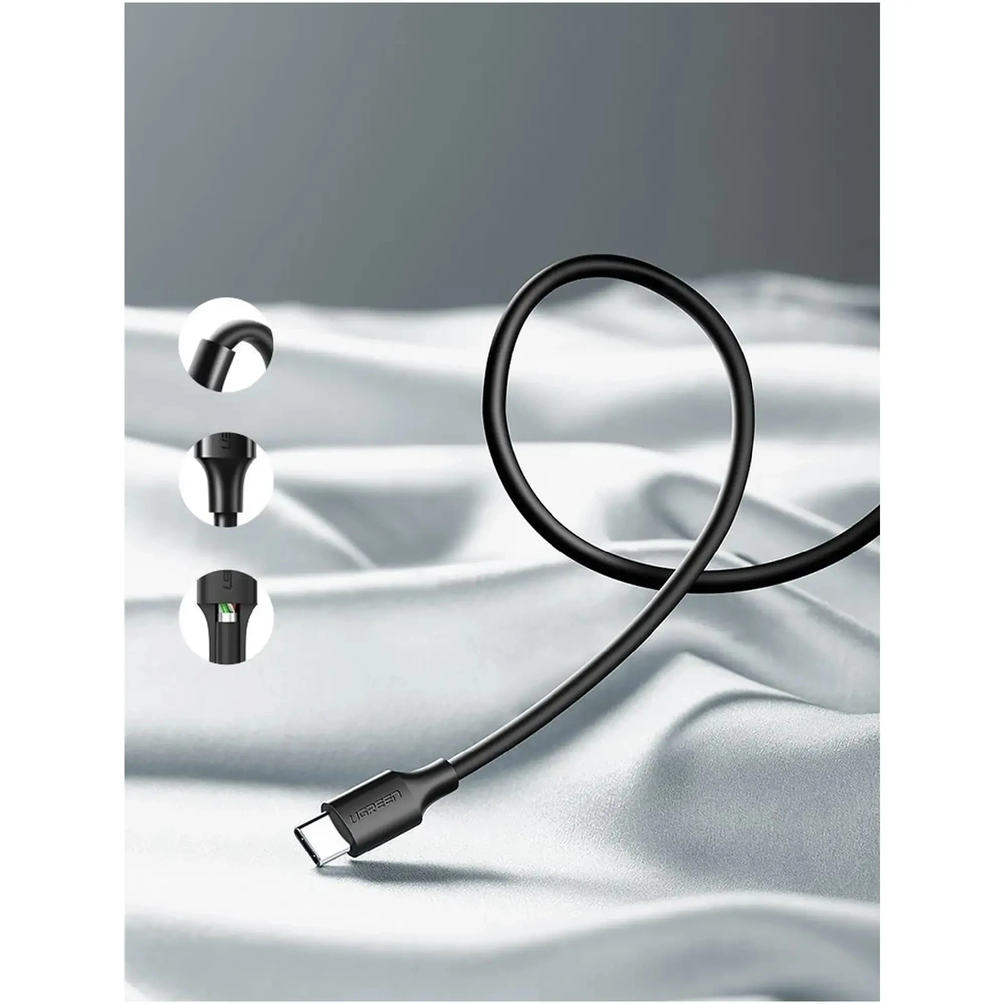 Купить Кабель UGREEN US287 USB2.0 - USB-C 3A 3m Black (60826) - фото 5