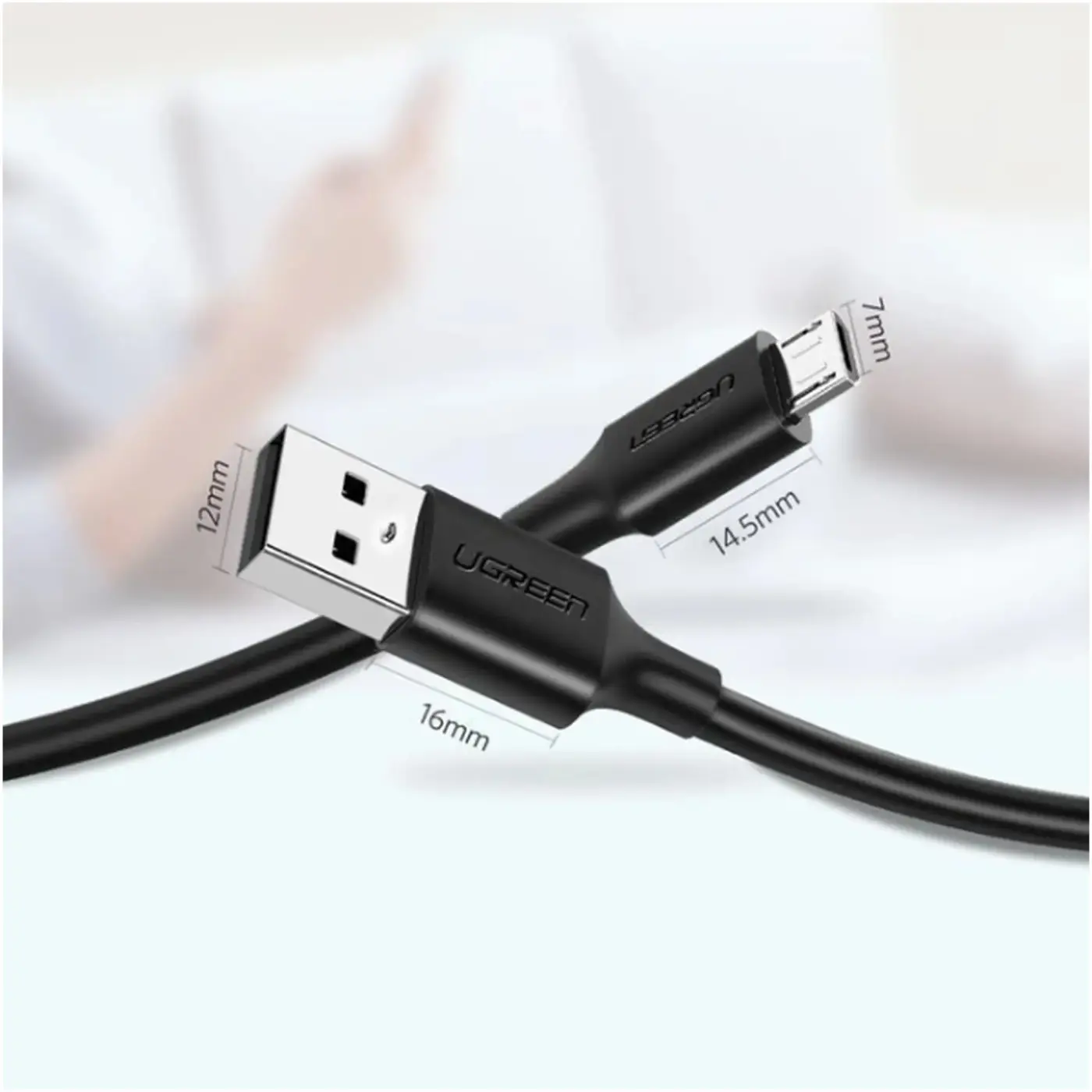 Купити Кабель UGREEN US289 USB 2.0 - MicroUSB 1m Black (UGR-60136) - фото 3