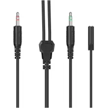 Купити Кабель Hator ESH series 0.2м x2*3.5мм female to 3.5mm male Black (ACC412) - фото 1