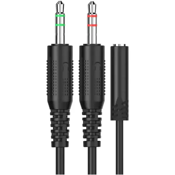 Купити Кабель Hator ESH series 0.2м x2*3.5мм female to 3.5mm male Black (ACC412) - фото 2