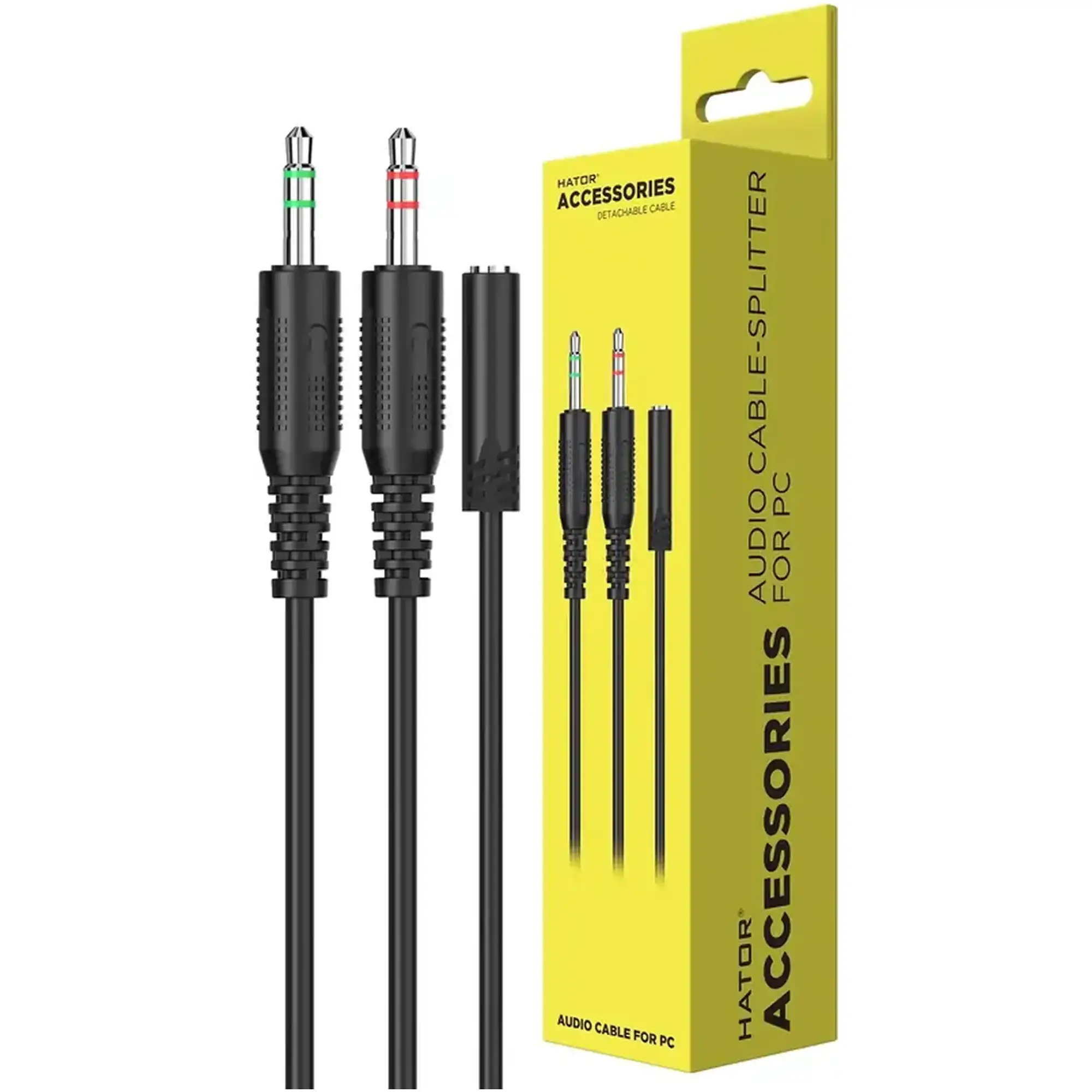 Купити Кабель Hator ESH series 0.2м x2*3.5мм female to 3.5mm male Black (ACC412) - фото 3