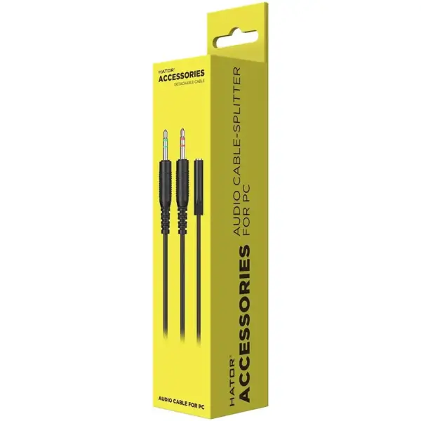 Купити Кабель Hator ESH series 0.2м x2*3.5мм female to 3.5mm male Black (ACC412) - фото 4