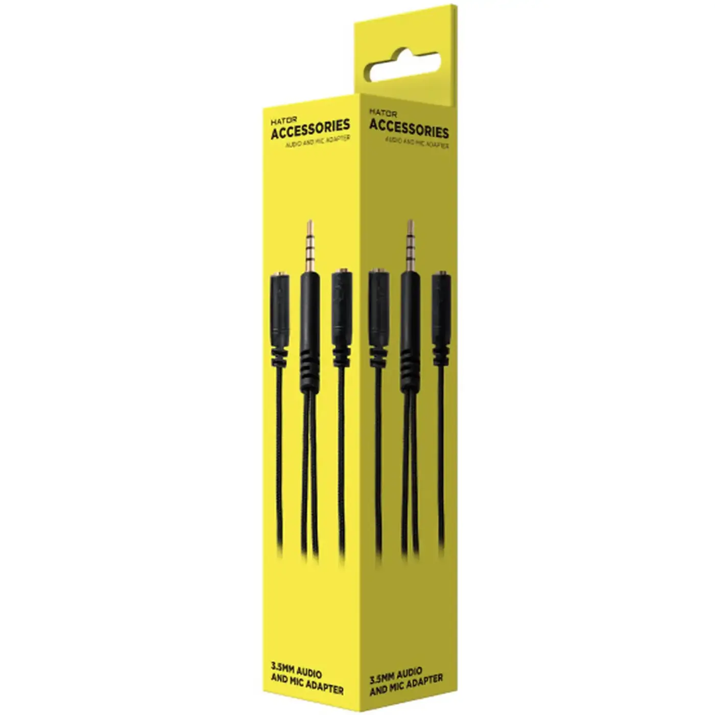 Купити Кабель-перехідник Hator 0.2м x2*3.5мм female to 3.5mm male Black (ACC-214) - фото 2