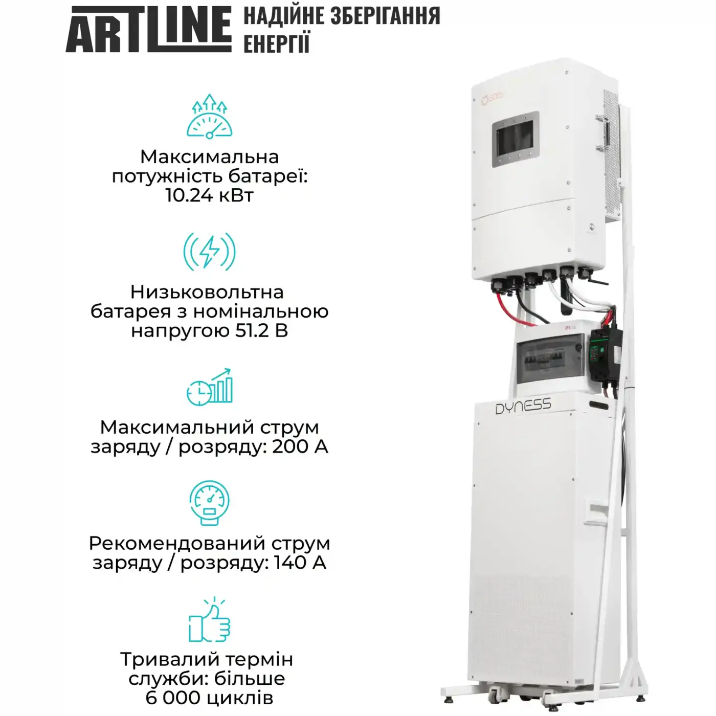 Купити Система зберігання енергії Solis SVS-3SL12K1-LDY14.34K1 12kW 14.3kWh 1BAT LiFePO4 6000 циклів - фото 6
