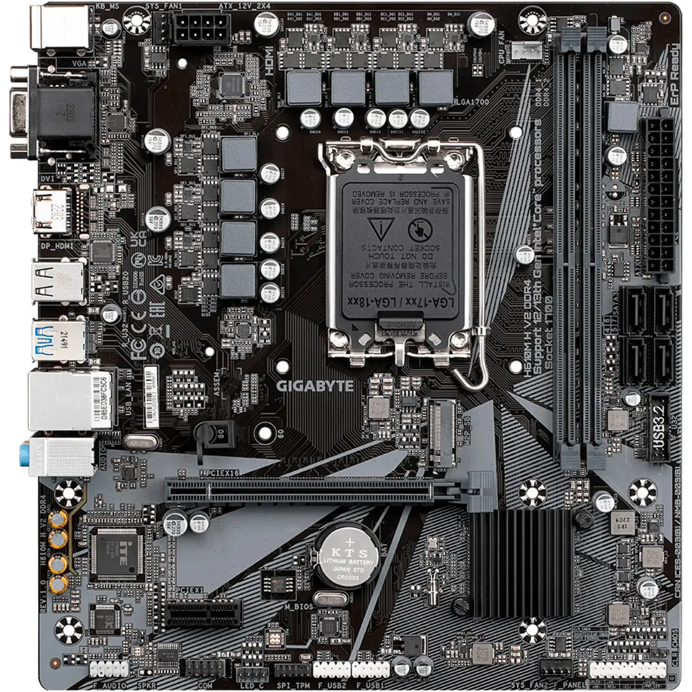 Купити Материнська плата GIGABYTE H610M H V2 DDR4 (s1700, Intel H610, DDR4, mATX) - фото 2