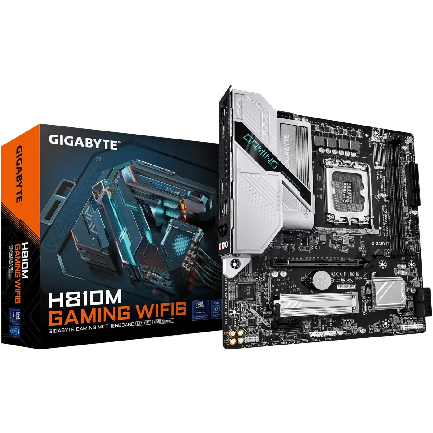 Купити Материнська плата GIGABYTE H810M GAMING WIFI6 (s1851, Intel H810, DDR5, mATX) - фото 1
