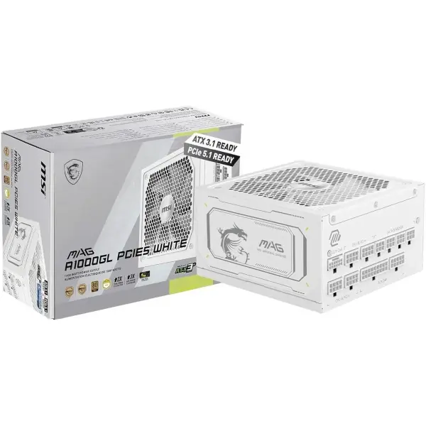 Купити Блок живлення MSI MAG A1000GL PCIE5 WHITE - фото 6