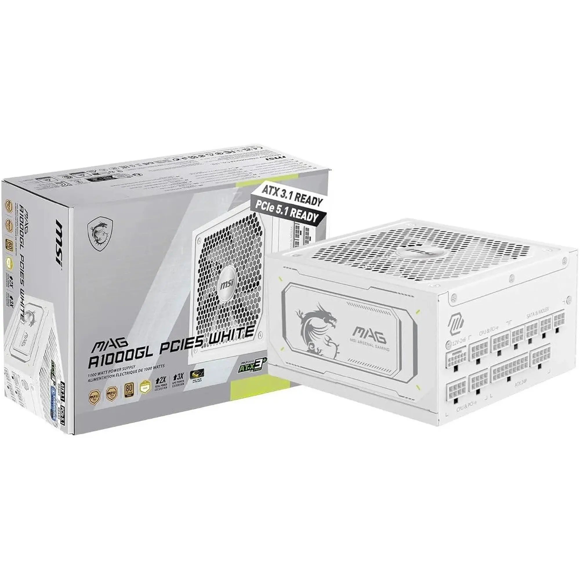 Купити Блок живлення MSI MAG A1000GL PCIE5 WHITE - фото 6