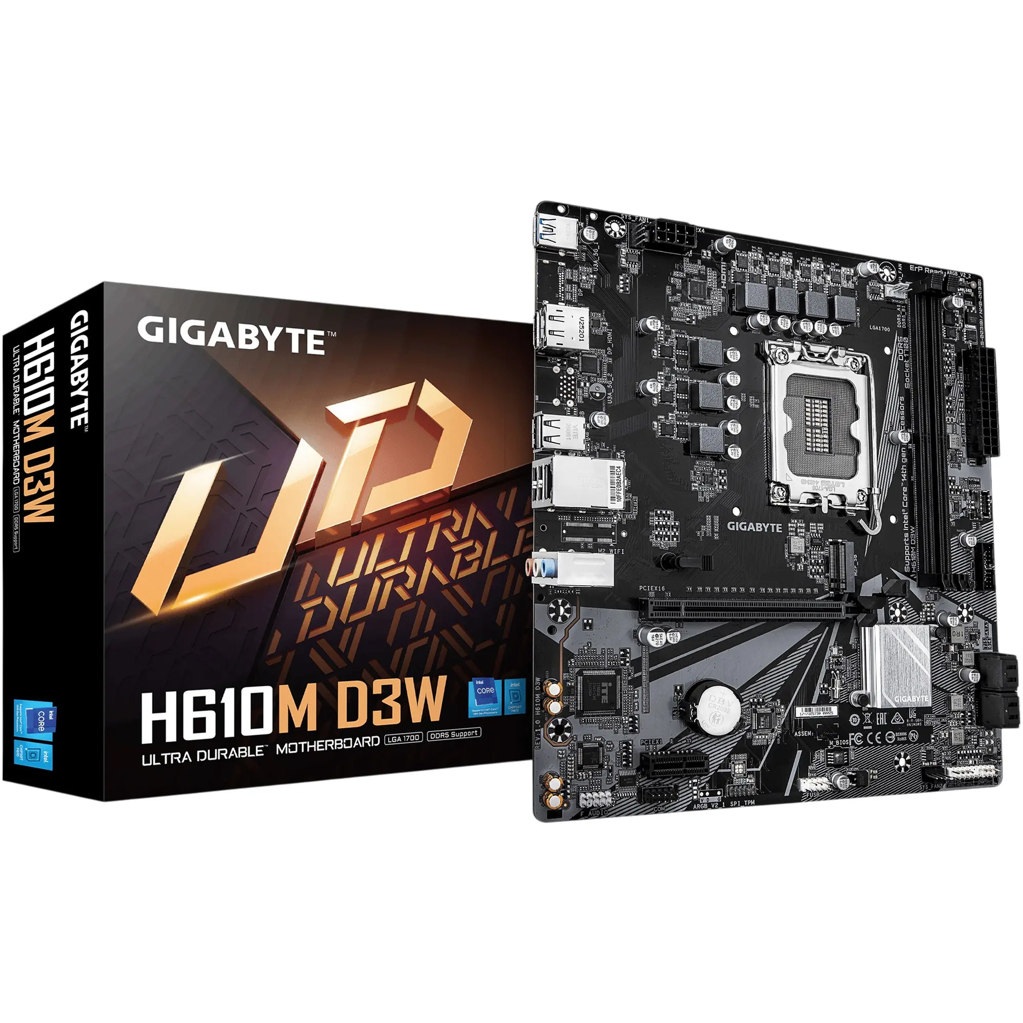 Купити Материнська плата GIGABYTE H610M D3W (s1700, Intel H610, DDR5, mATX) - фото 1