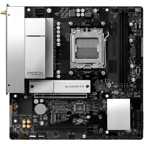 Купити Материнська плата ASRock B850M ROCK WIFI (sAM5, AMD B850, DDR5, mATX) - фото 3