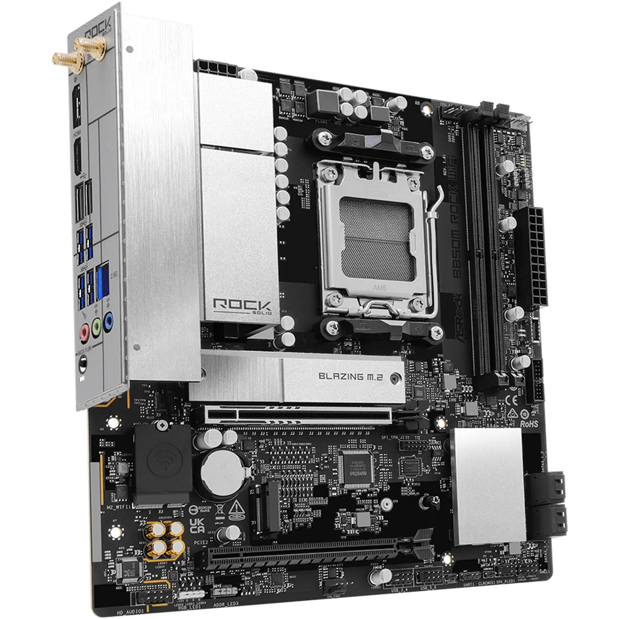 Купити Материнська плата ASRock B850M ROCK WIFI (sAM5, AMD B850, DDR5, mATX) - фото 4