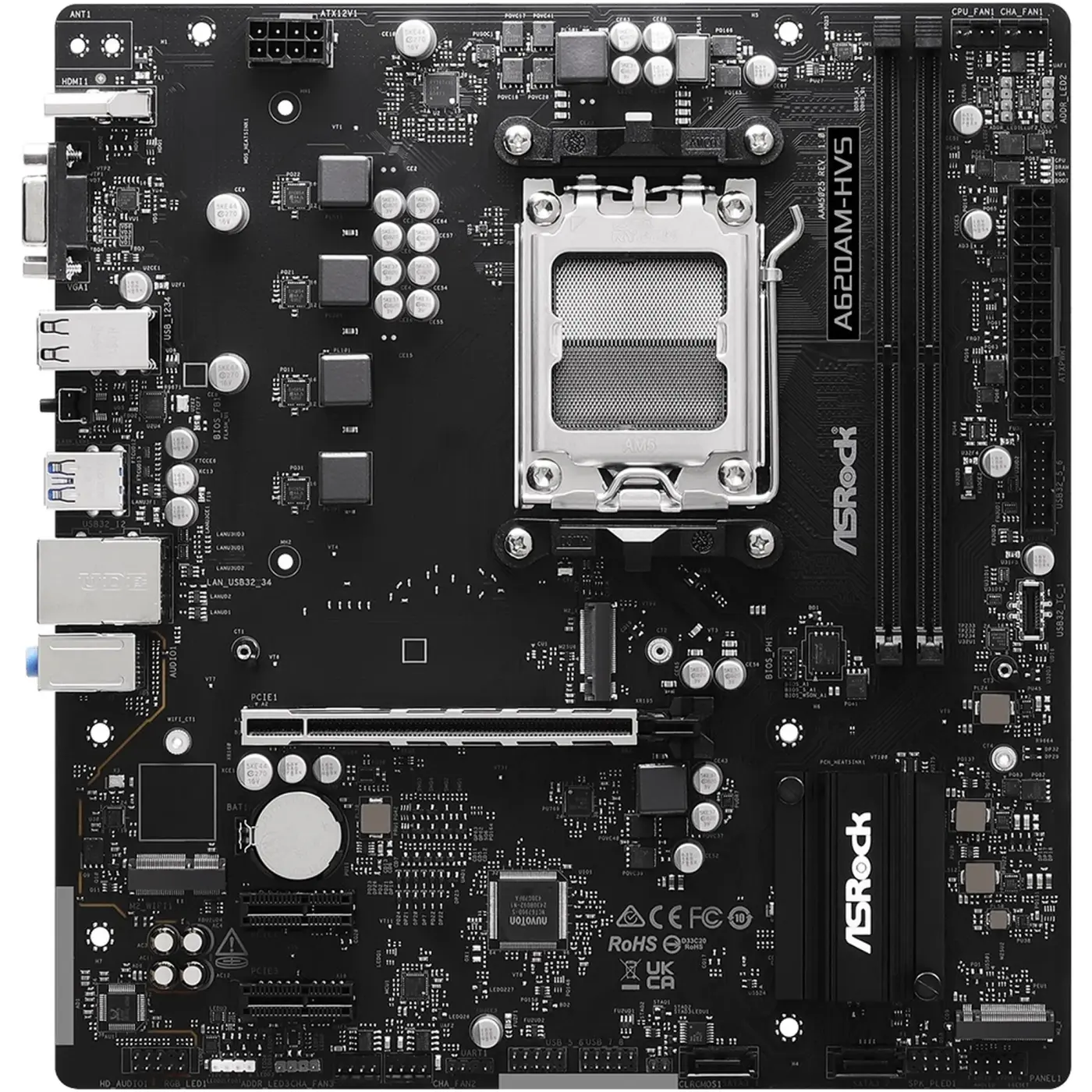 Купити Материнська плата ASRock A620AM-HVS (sAM5, AMD A620, DDR5, mATX) - фото 2