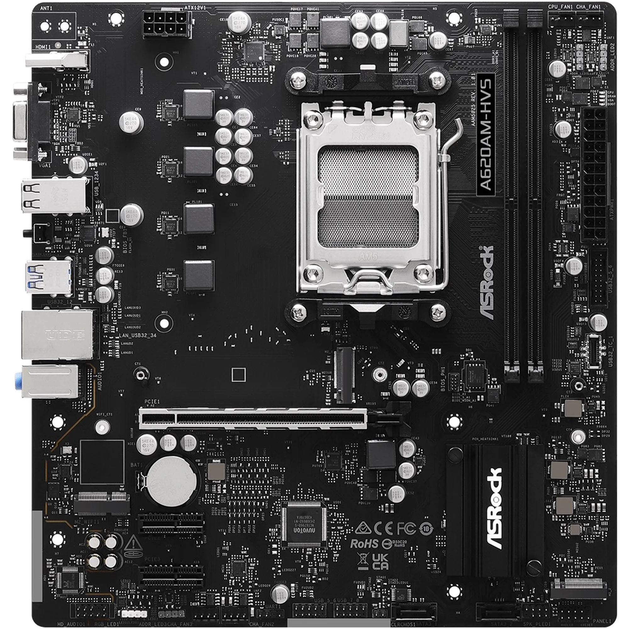 Купити Материнська плата ASRock A620AM-HVS (sAM5, AMD A620, DDR5, mATX) - фото 2