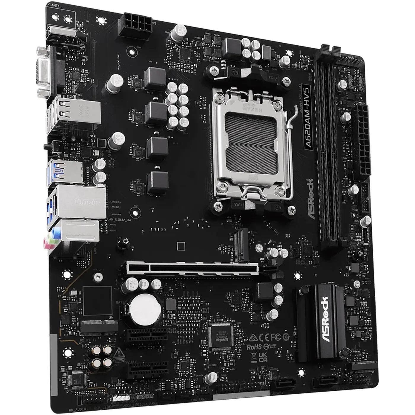Купити Материнська плата ASRock A620AM-HVS (sAM5, AMD A620, DDR5, mATX) - фото 3