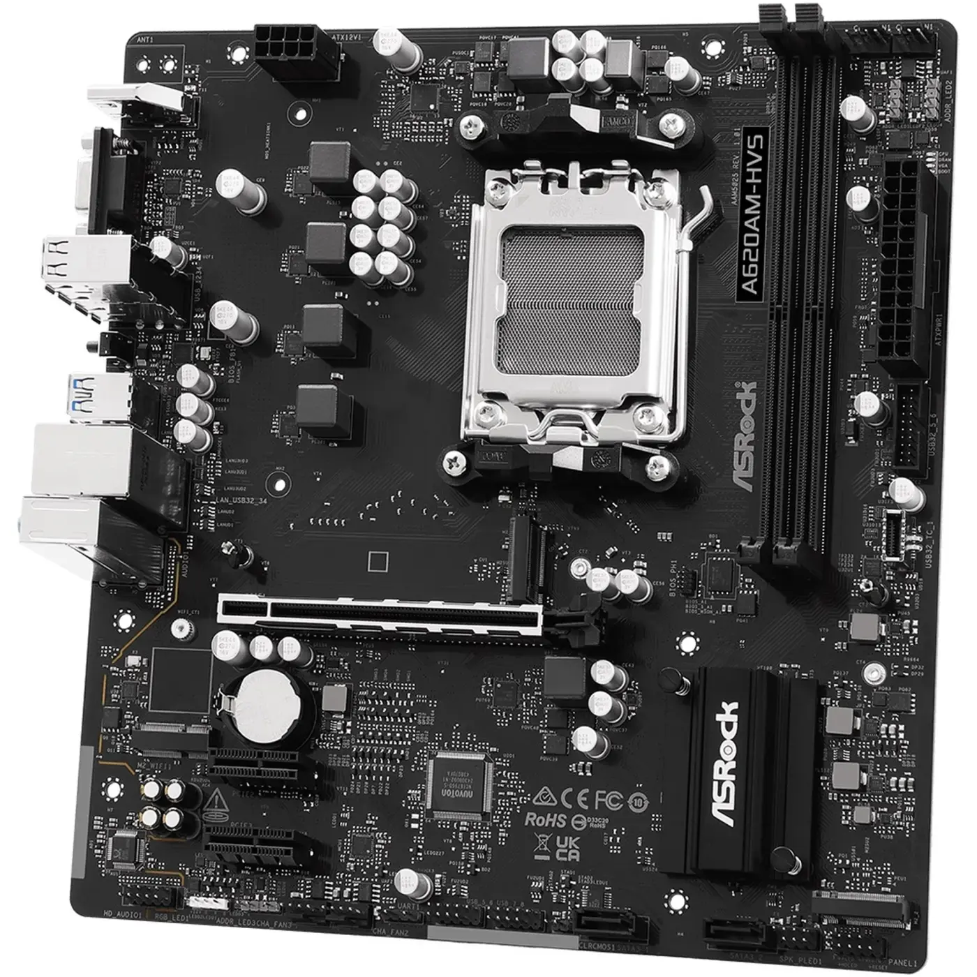 Купити Материнська плата ASRock A620AM-HVS (sAM5, AMD A620, DDR5, mATX) - фото 4