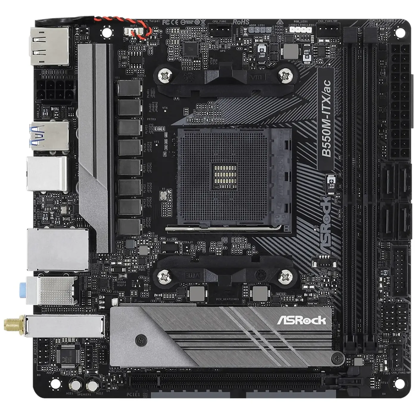 Купити Материнська плата ASRock B550M-ITX/AC (sAM4, AMD B550, DDR4, Mini-ITX) - фото 2