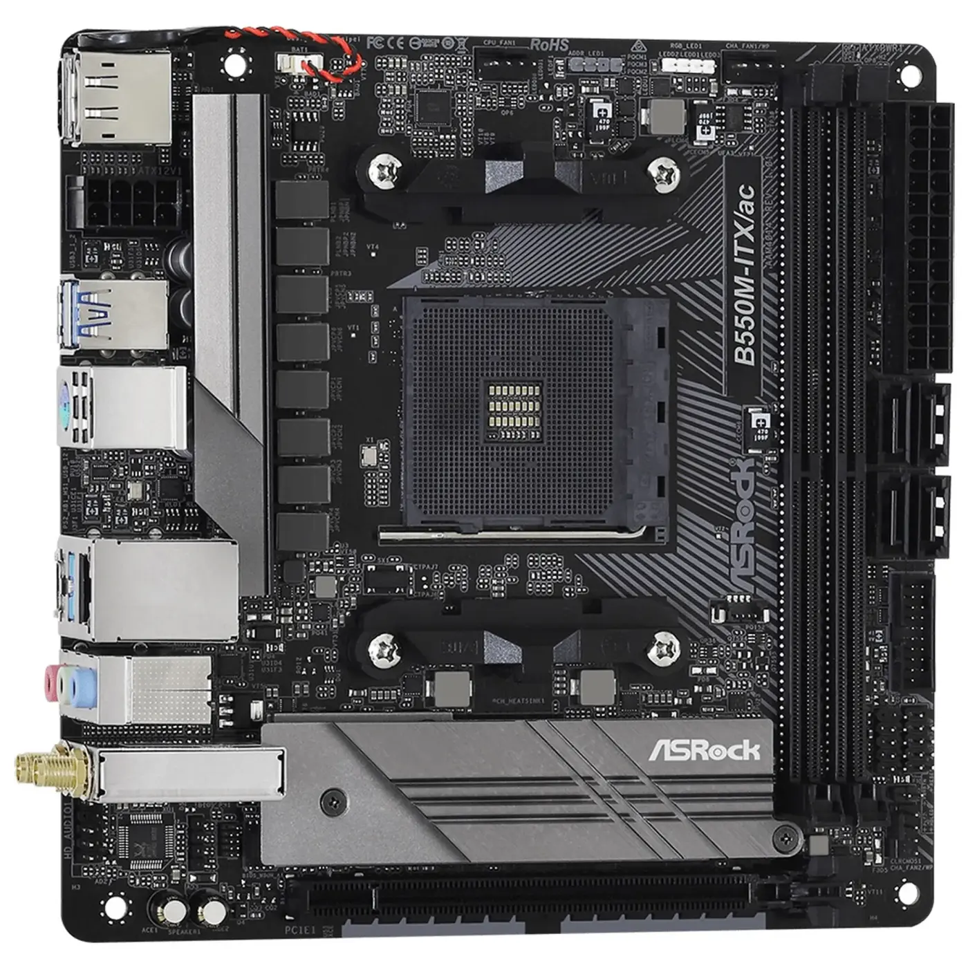 Купити Материнська плата ASRock B550M-ITX/AC (sAM4, AMD B550, DDR4, Mini-ITX) - фото 4