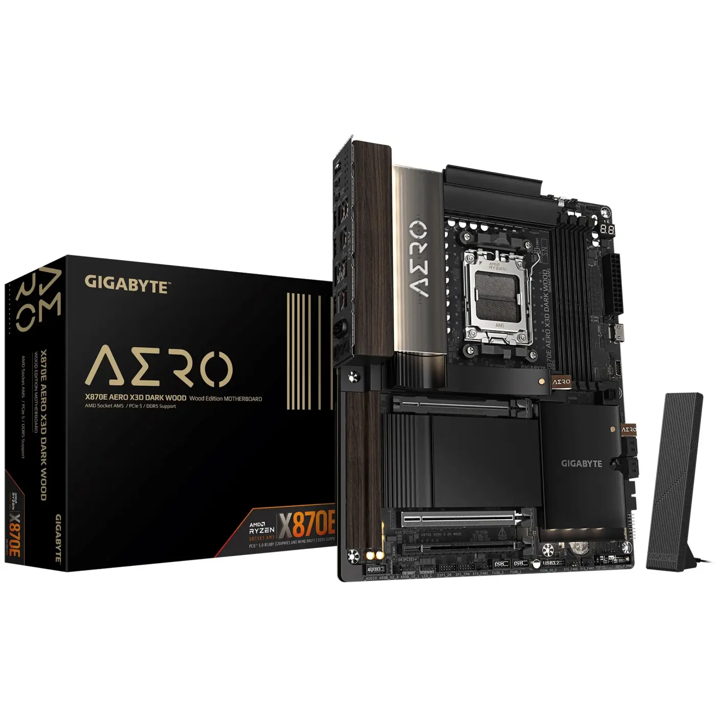 Купити Материнська плата GIGABYTE X870E AERO X3D DARK WOOD (sAM5, AMD X870E, DDR5, ATX) - фото 1