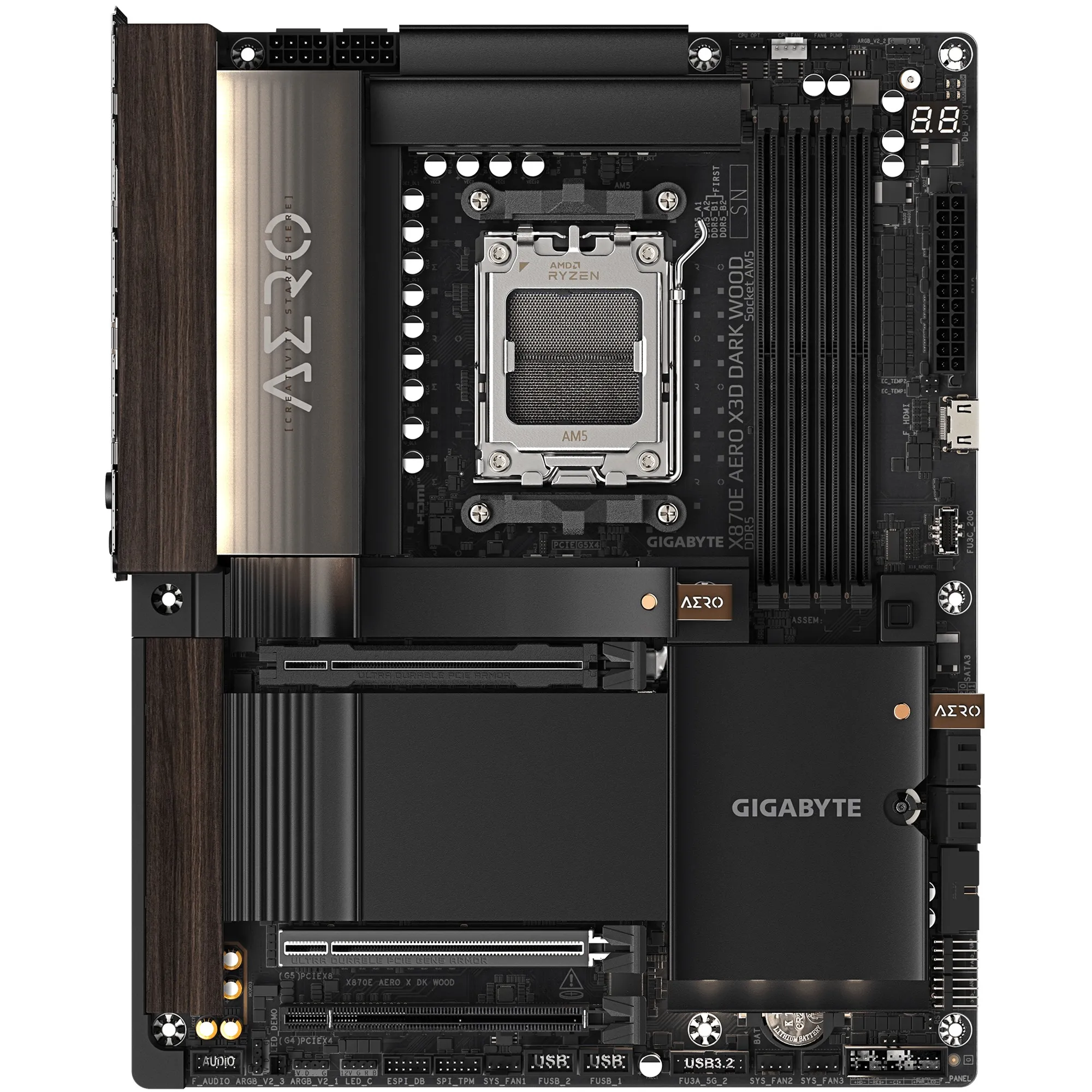 Купити Материнська плата GIGABYTE X870E AERO X3D DARK WOOD (sAM5, AMD X870E, DDR5, ATX) - фото 2