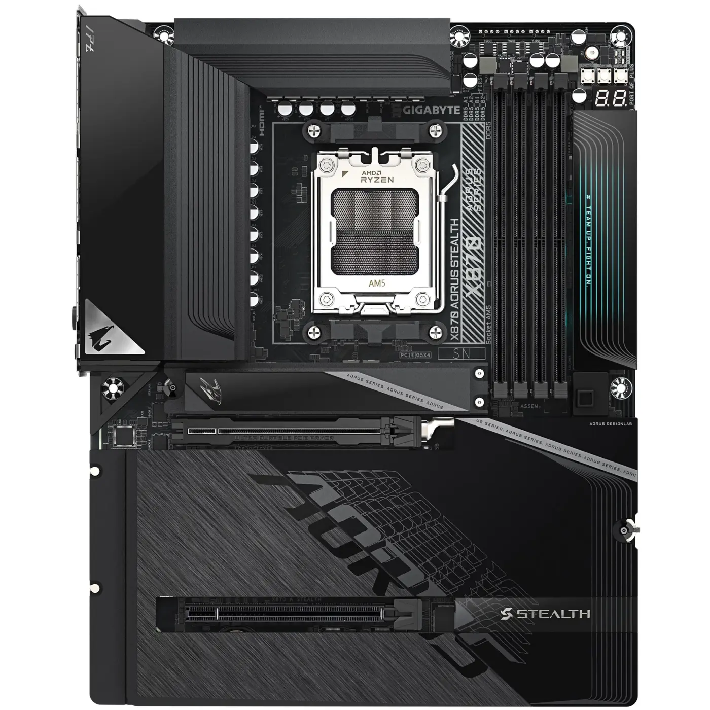 Купити Материнська плата GIGABYTE X870 AORUS STEALTH (sAM5, AMD X870, DDR5, ATX) - фото 2