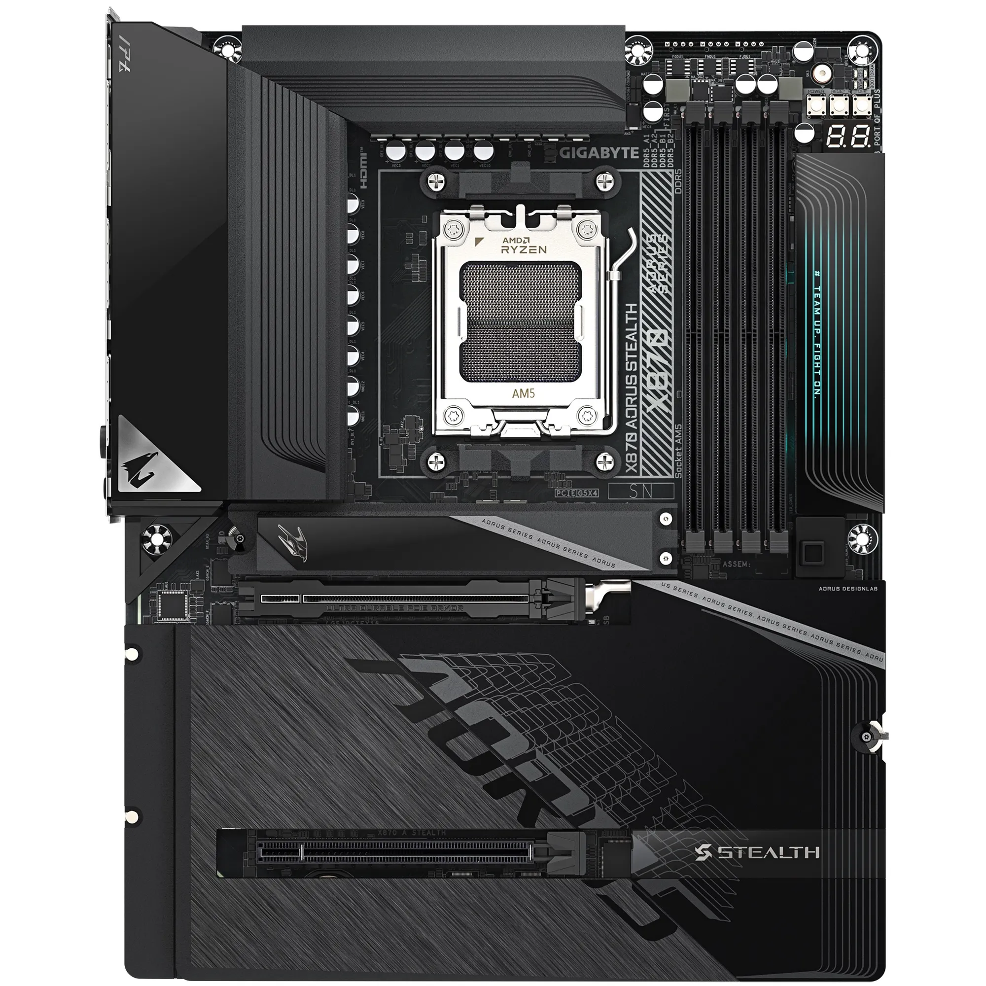 Купити Материнська плата GIGABYTE X870 AORUS STEALTH (sAM5, AMD X870, DDR5, ATX) - фото 2