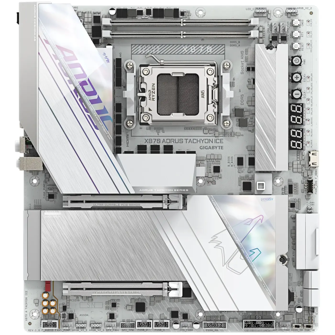 Купити Материнська плата GIGABYTE X870 AORUS TACHYON ICE (sAM5, AMD X870, DDR5, ATX) - фото 2