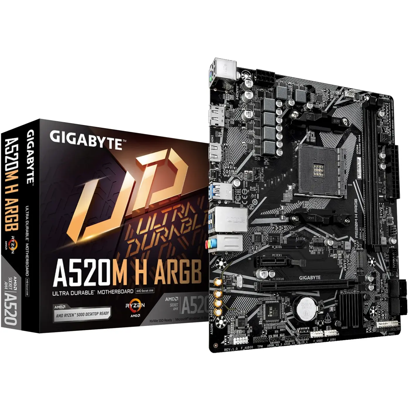 Купити Материнська плата GIGABYTE A520M H ARGB (sAM4, AMD A520, DDR4, mATX) - фото 1