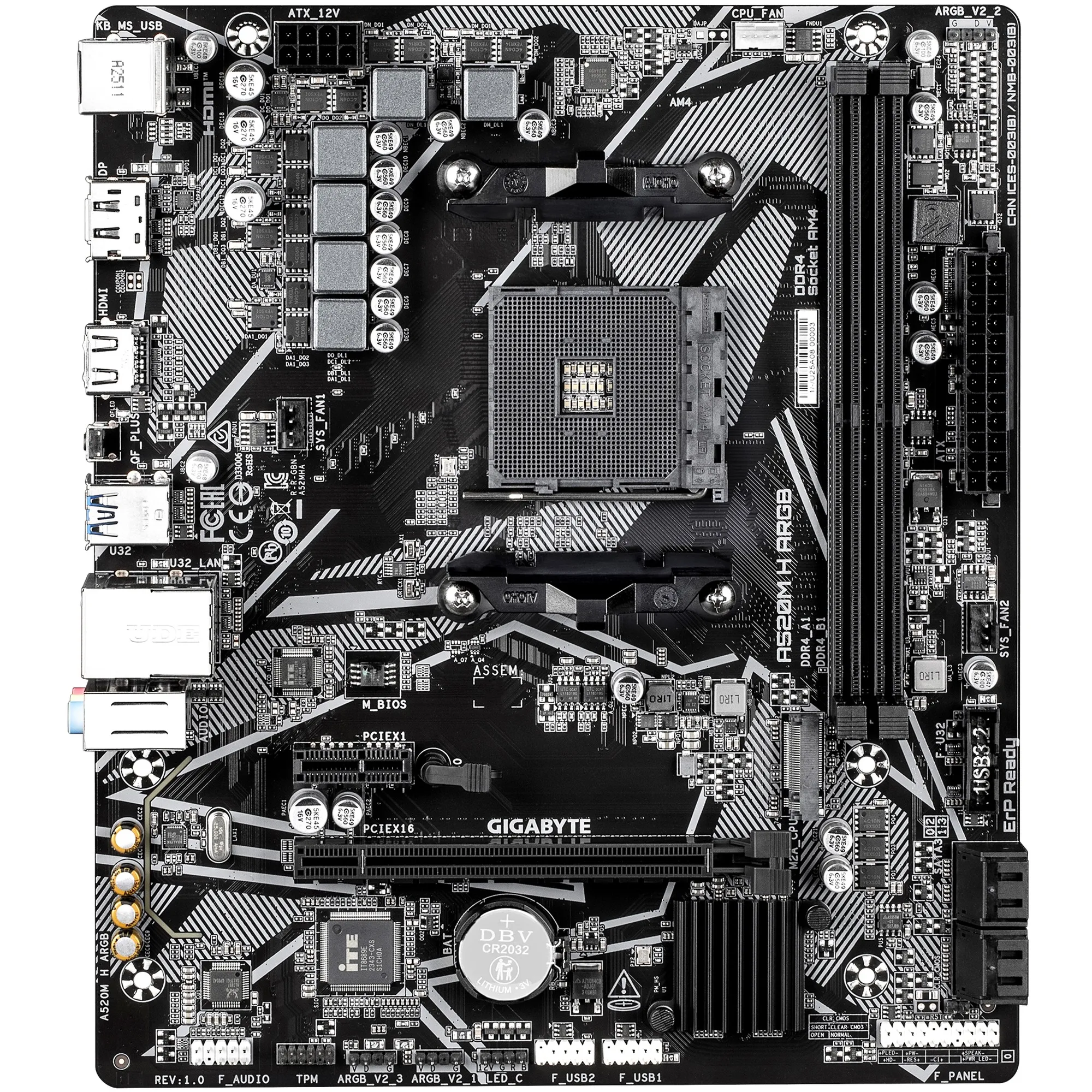 Купити Материнська плата GIGABYTE A520M H ARGB (sAM4, AMD A520, DDR4, mATX) - фото 2
