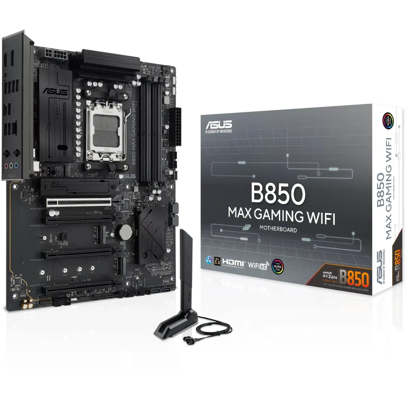 Купити Материнська плата ASUS B850 MAX GAMING WIFI (sAM5, AMD B850, DDR5, ATX) - фото 1