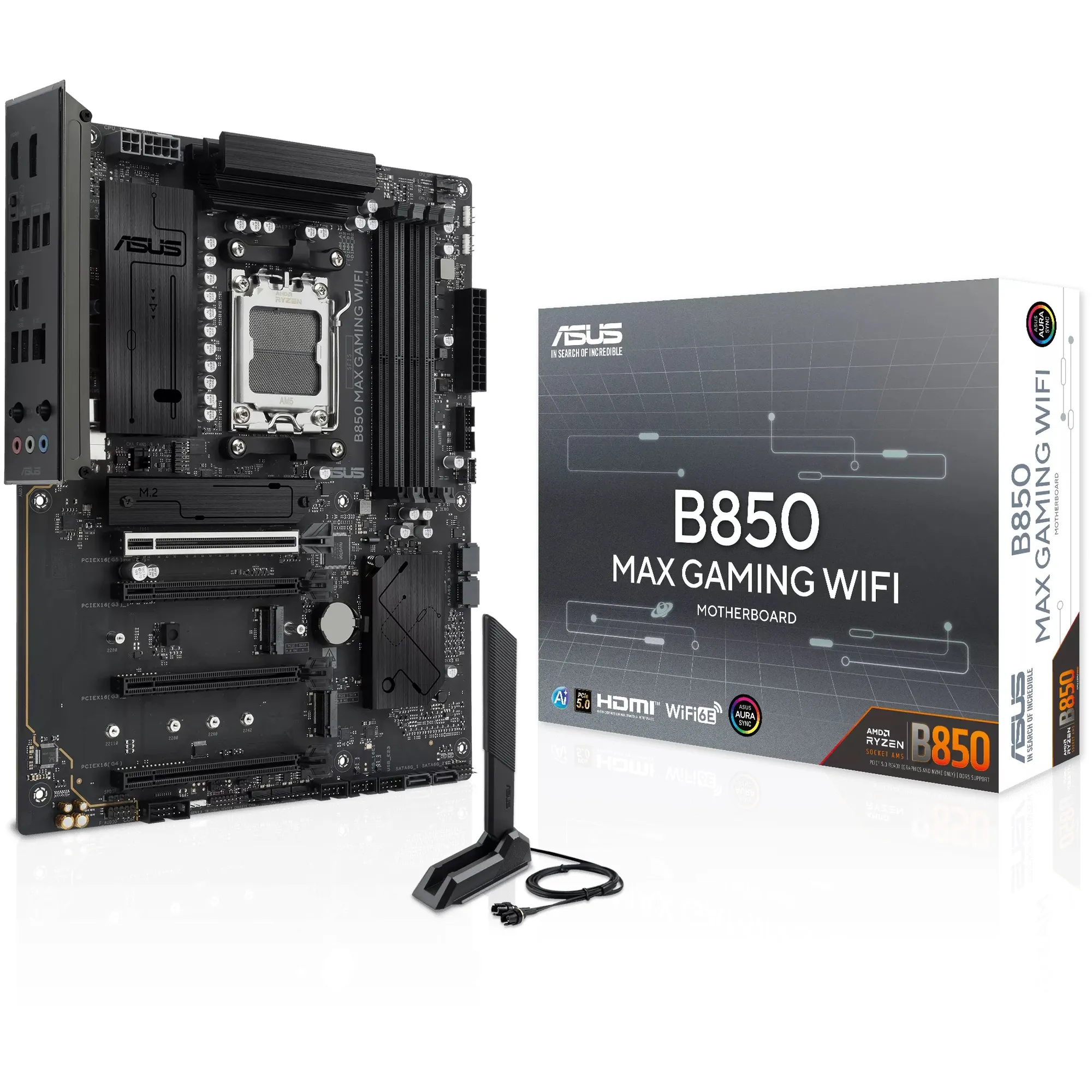Купити Материнська плата ASUS B850 MAX GAMING WIFI (sAM5, AMD B850, DDR5, ATX) - фото 1