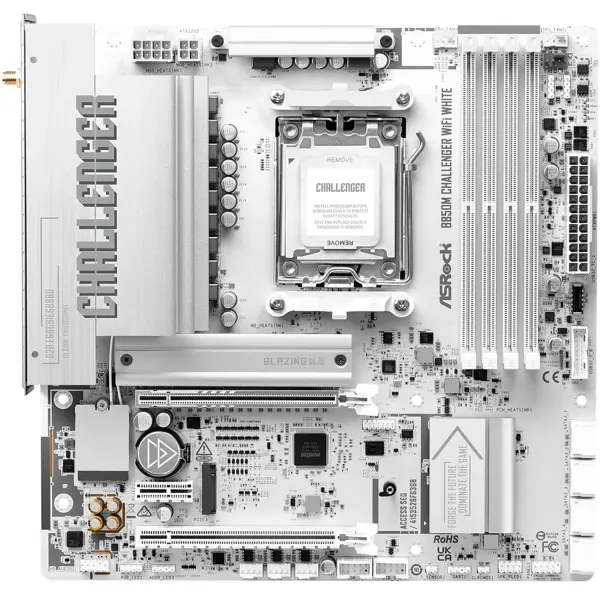 Купити Материнська плата ASRock B850M CHALLENGER WIFI WHITE (sAM5, AMD B850, DDR5, mATX) - фото 2