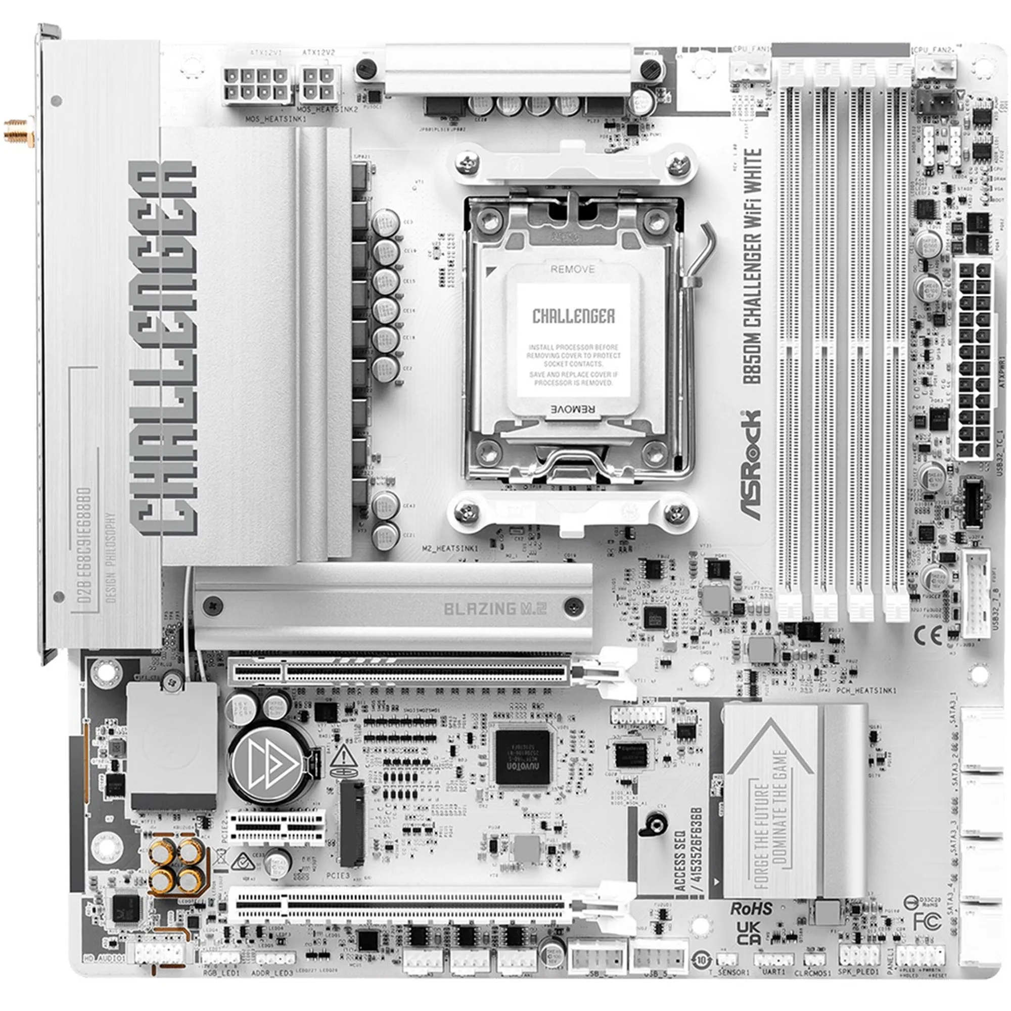 Купити Материнська плата ASRock B850M CHALLENGER WIFI WHITE (sAM5, AMD B850, DDR5, mATX) - фото 2