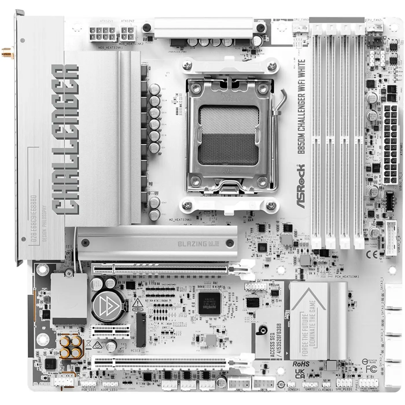 Купити Материнська плата ASRock B850M CHALLENGER WIFI WHITE (sAM5, AMD B850, DDR5, mATX) - фото 3