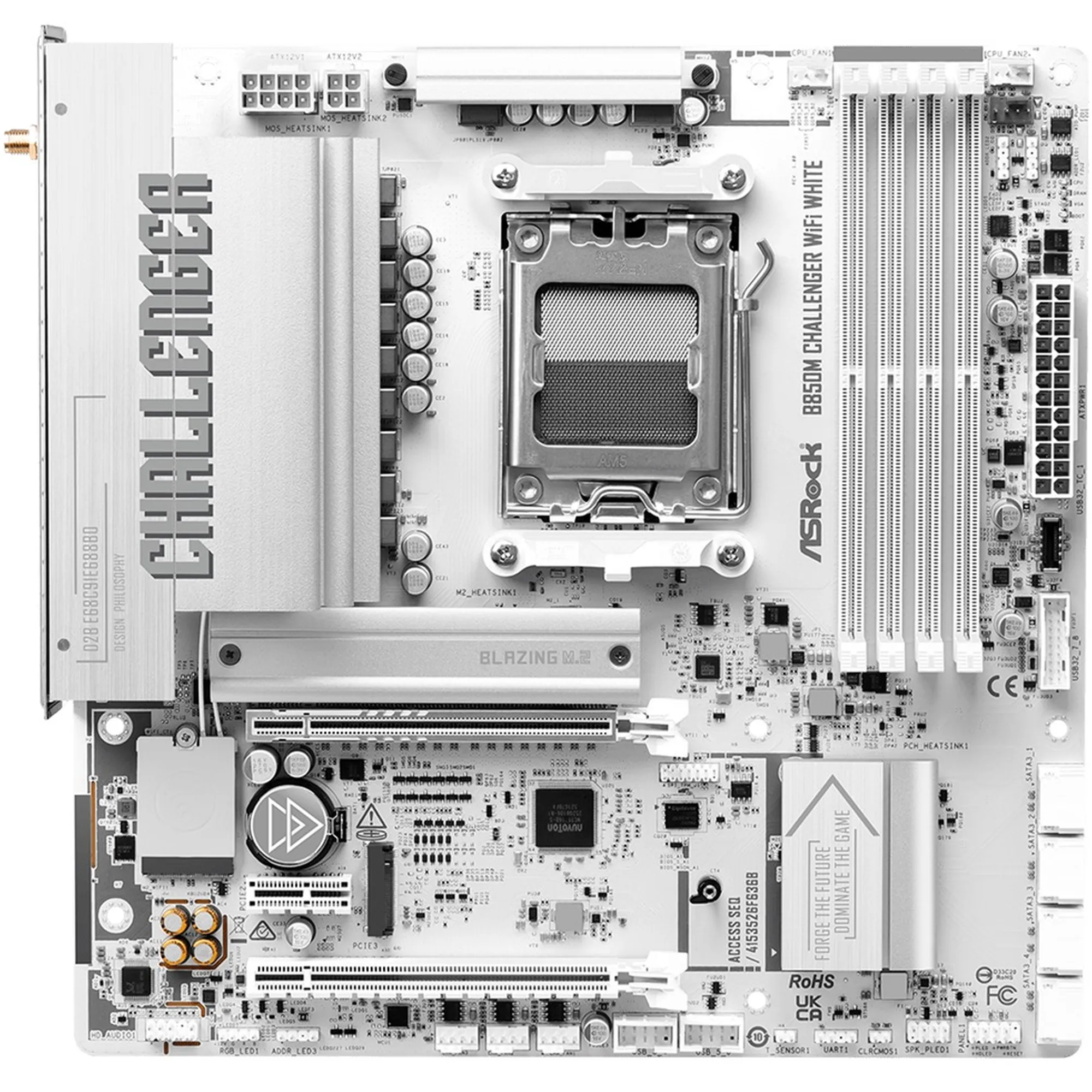 Купити Материнська плата ASRock B850M CHALLENGER WIFI WHITE (sAM5, AMD B850, DDR5, mATX) - фото 3