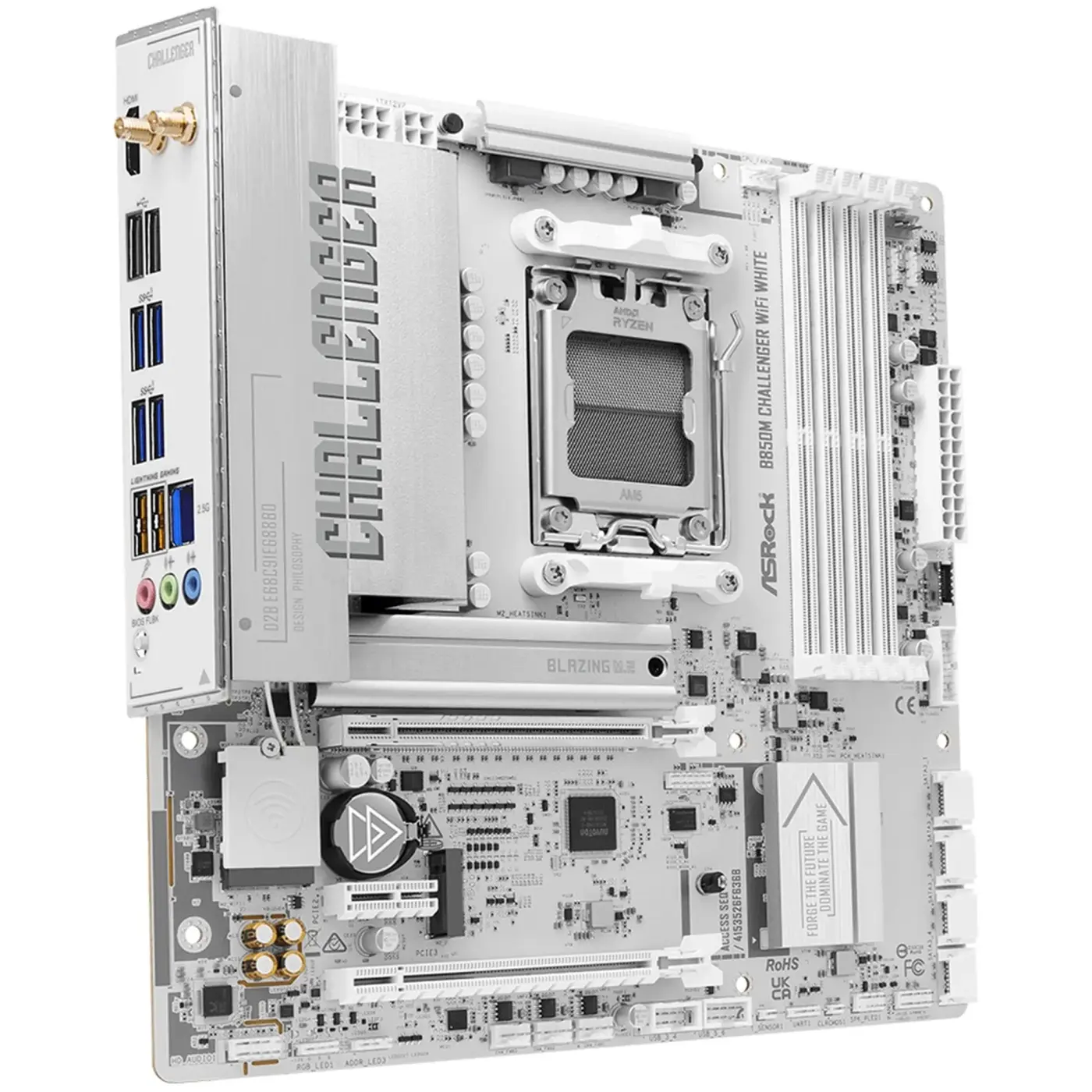 Купити Материнська плата ASRock B850M CHALLENGER WIFI WHITE (sAM5, AMD B850, DDR5, mATX) - фото 4