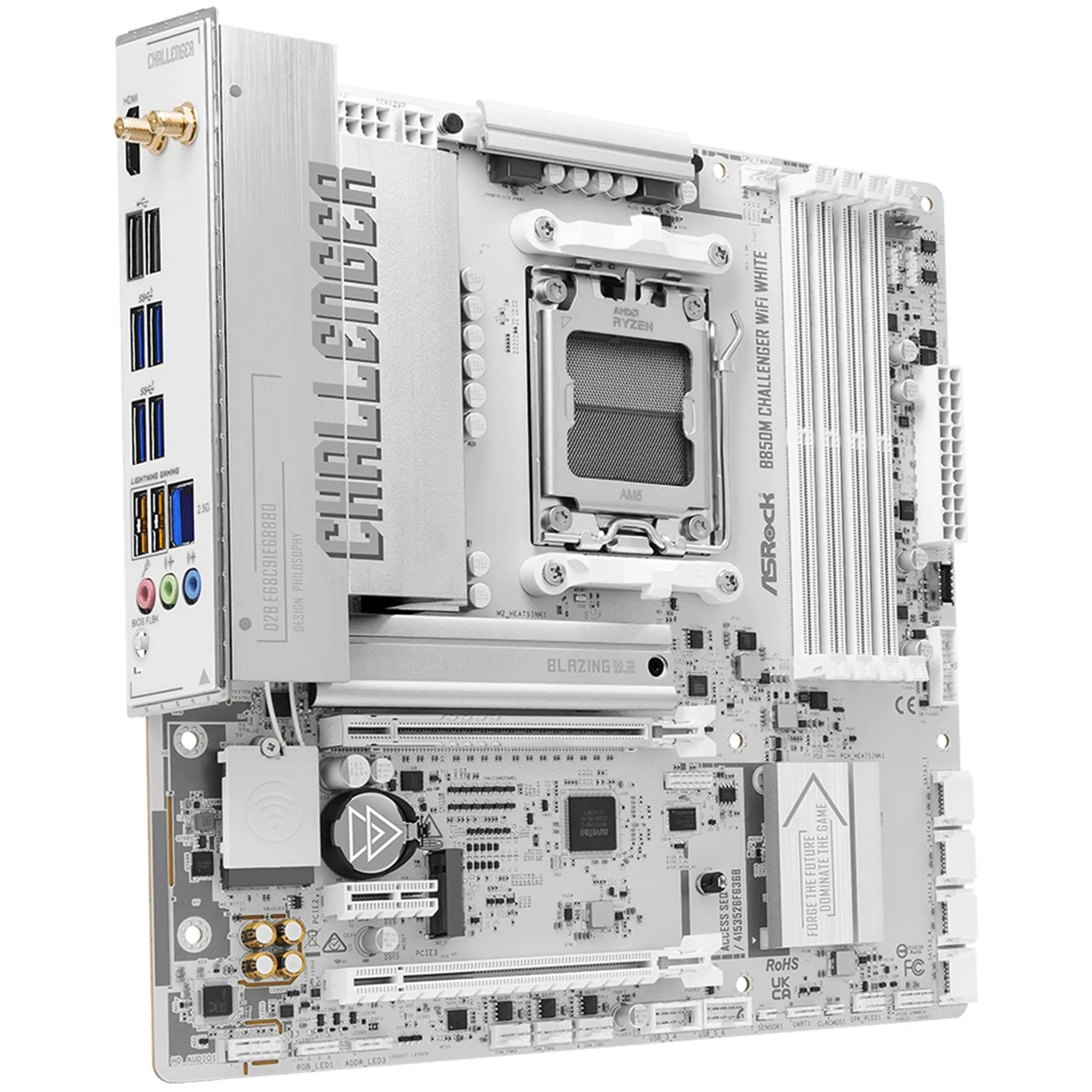 Купити Материнська плата ASRock B850M CHALLENGER WIFI WHITE (sAM5, AMD B850, DDR5, mATX) - фото 4