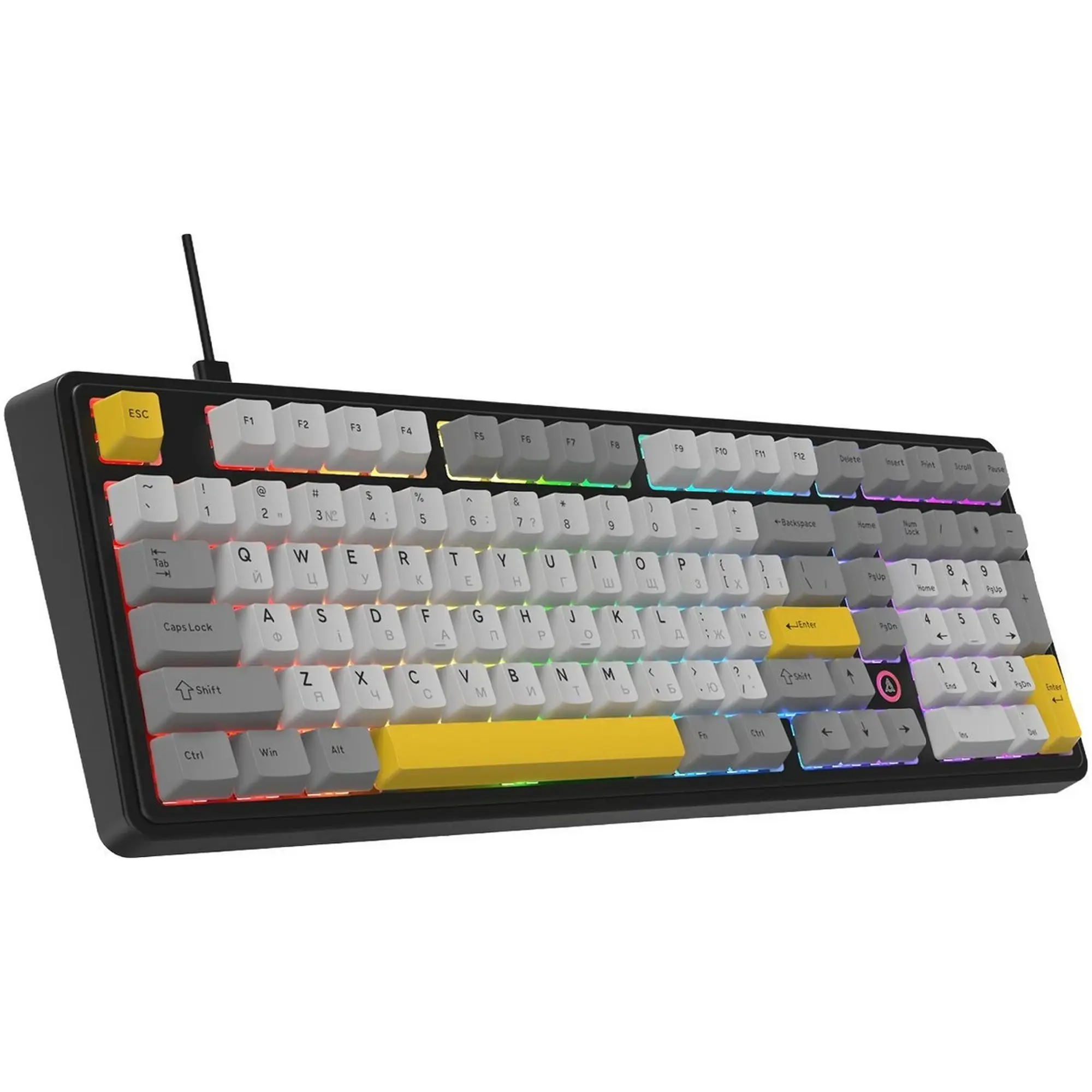 Купити Клавіатура Ajazz AK980 MAX Magnetic switches Black Gray Yellow (AK980-MAX-M-BGY) - фото 3