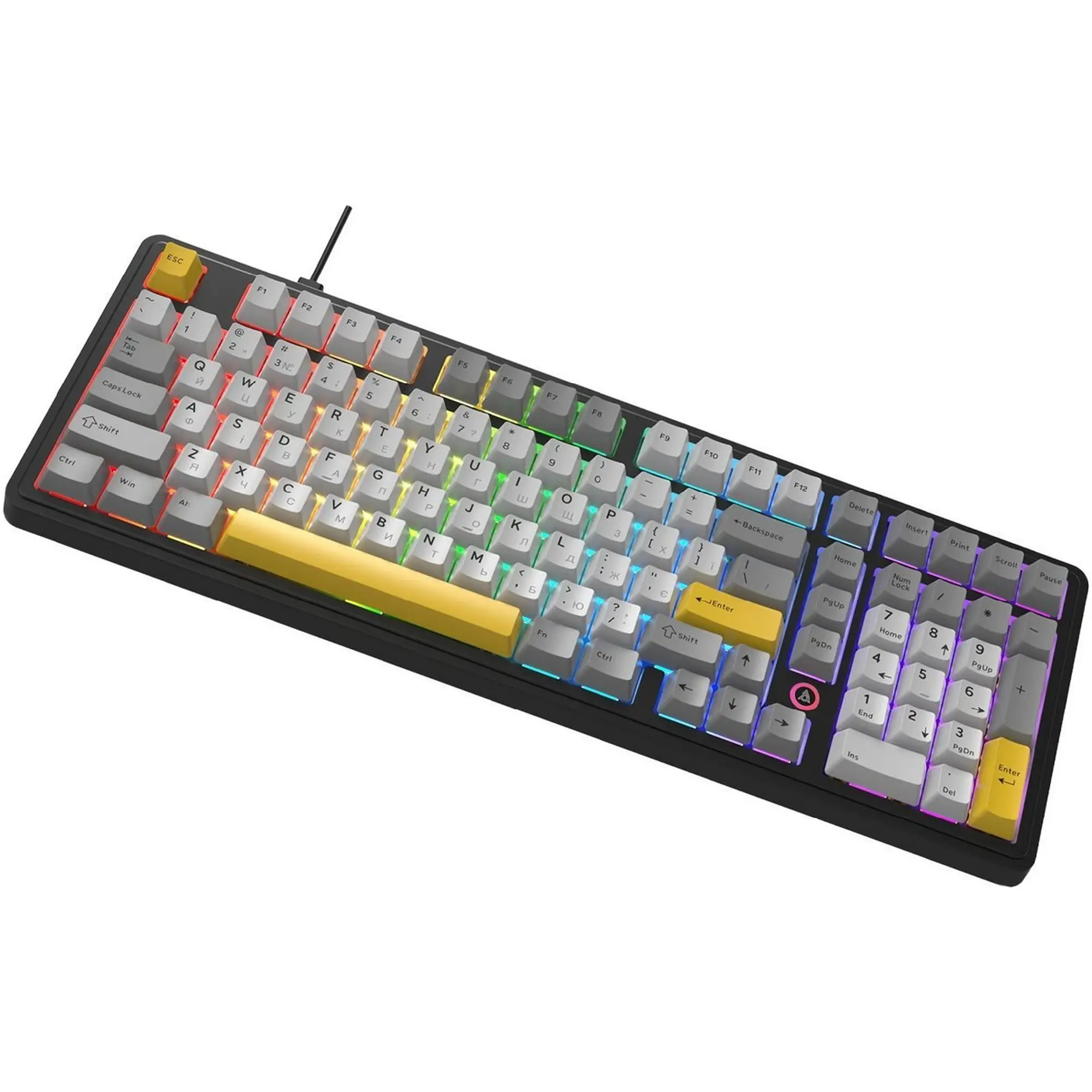 Купити Клавіатура Ajazz AK980 MAX Magnetic switches Black Gray Yellow (AK980-MAX-M-BGY) - фото 4