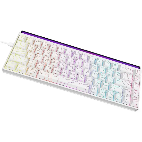 Купити Клавіатура Ajazz NK68 Red switches Side contour White (NK68-R-S-W) - фото 3