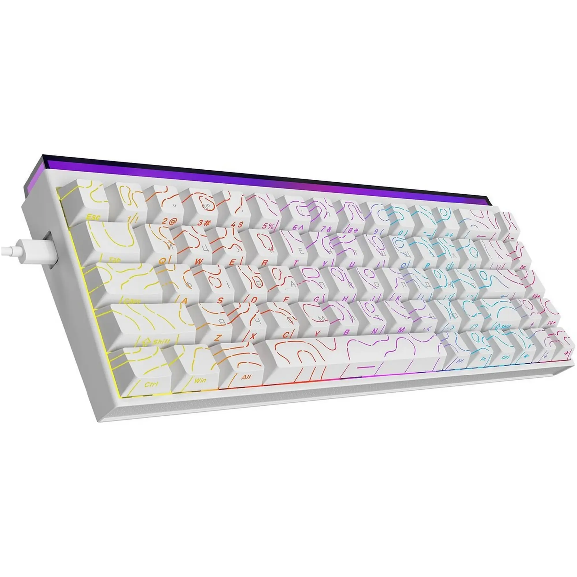 Купити Клавіатура Ajazz NK68 Red switches Side contour White (NK68-R-S-W) - фото 4