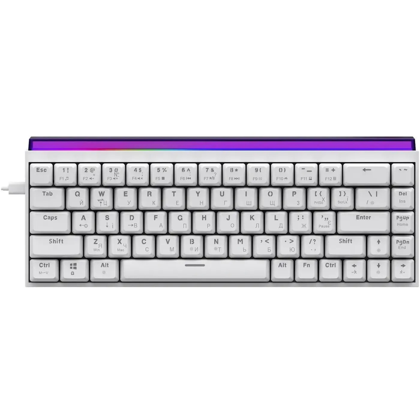 Купити Клавіатура Ajazz NK68 Red switches White (NK68-R-W) - фото 1