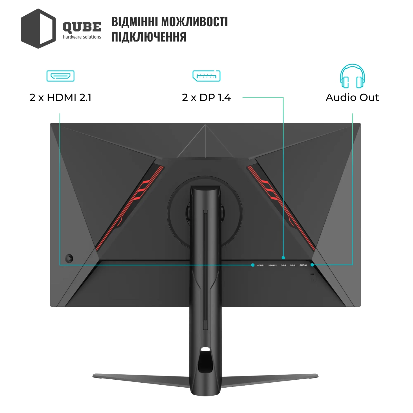 Купити Монітор 27" Qube Overlord G27Q300H - фото 11