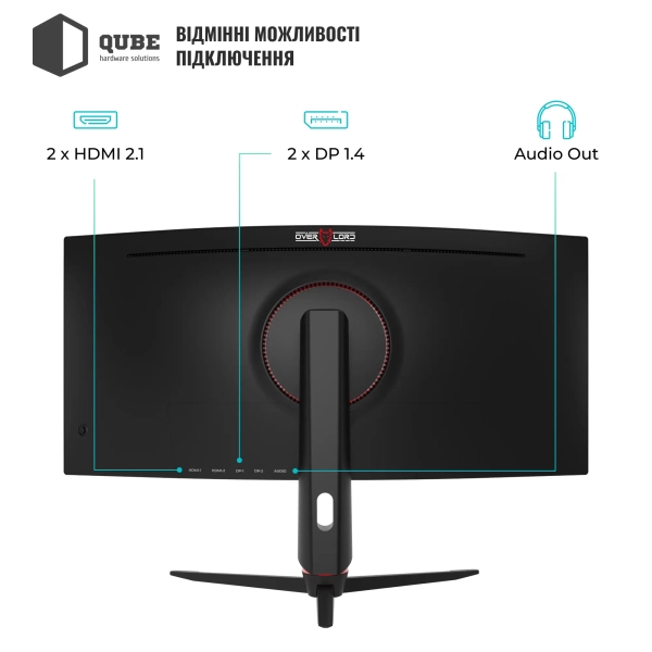 Купити Монітор 34" Qube Overlord C34UQ180H - фото 11