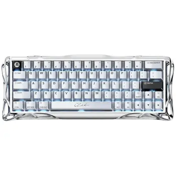 Купить Клавиатура GravaStar Mercury V60 Pro Blackcore 8k RGB Chrome Silver (GSV60PRO_XTAL_SLV) - фото 1