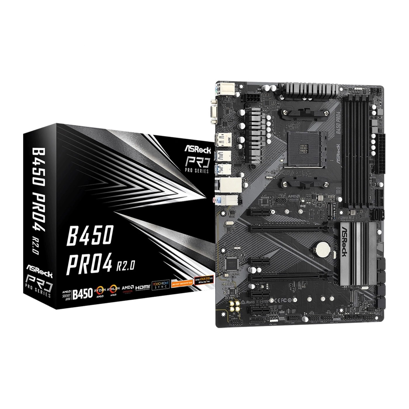 Купить Материнская плата ASRock B450 Pro4 R2.0 - фото 1