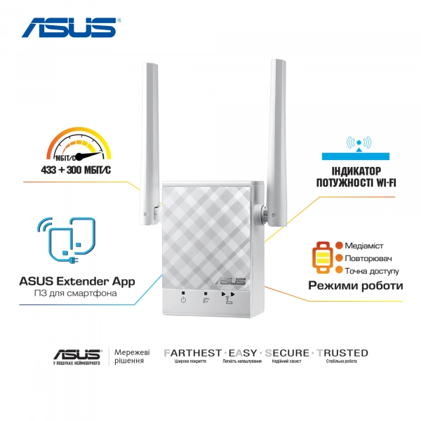Купить Ретранслятор Wi-Fi ASUS RP-AC51 - фото 6